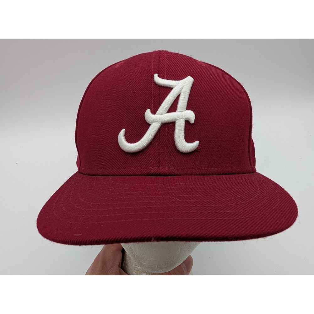 New Era 59FIFTY Alabama Crimson Tide Fitted Hat 7 3/4 Crimson Red Wool Cap
